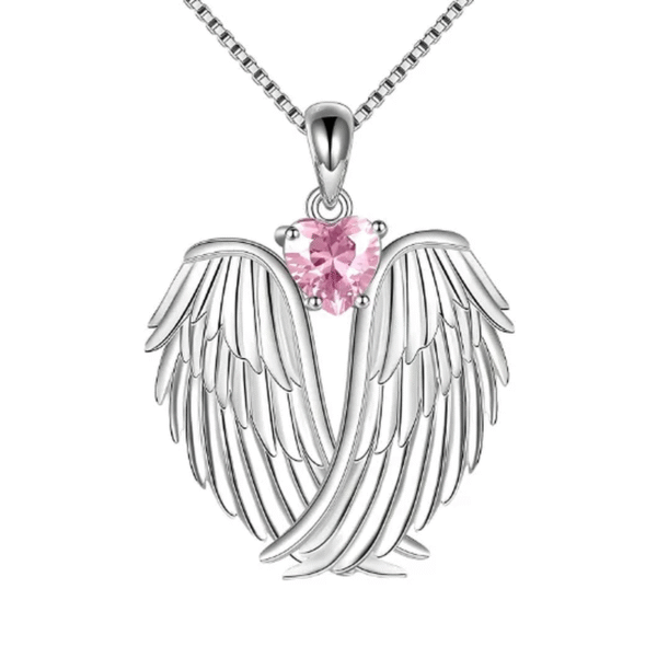 Jewelry on Clearance！Necklaces for Women Angel Wings Necklace 925 Silver Guardian Angel Wings Pendant Birthstone Necklace for Women Jewelry Gifts - Image 5